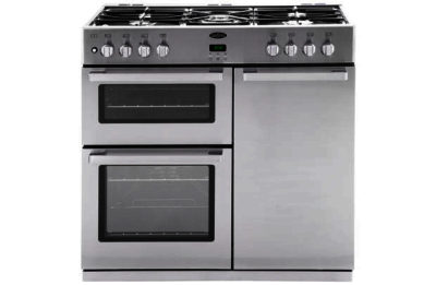 Belling DB4 90DFT Dual Fuel Range Cooker-Steel Professional